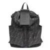 Fendi Embossed Leather Backpack In Black