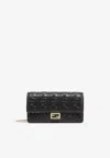 Fendi Women Black Nappa Leather Baguette Wallet In Black
