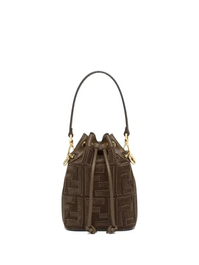 Fendi Embossed-logo Bucket Bag