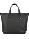 Fendi Embossed-logo Leather Tote Bag In Black