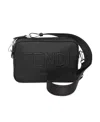 Fendi Embossed-logo Shoulder Bag In Black