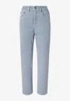 Fendi Embossed Logo Slim Jeans In Blue