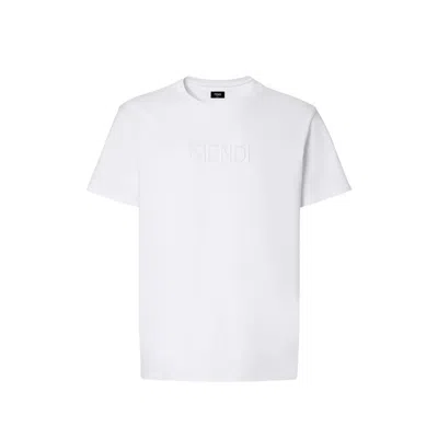Fendi Embossed Logo T-shirt In White