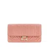 Fendi Continental With Chain Baguette Leather Crossbody Bag In Pink