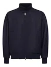 Fendi Embossed Patch Zip Jacket In Blue