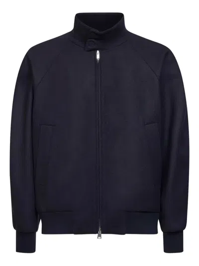 Fendi Embossed Patch Zip Jacket In Blue