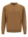 Fendi Ff Pocket Sweater Sweaters And Cardigans Beige In Brown