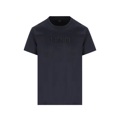 FENDI EMBROIDERED-LOGO T-SHIRT