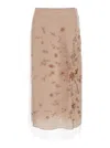 Fendi Embroidered Tulle Maxi Skirt With Sheer Overlay In Multicolor