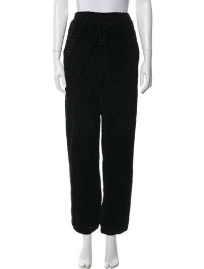 Pre-owned Fendi Embroidered Accent Sweatpants W/ Tags In Black