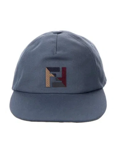 Pre-owned Fendi Embroidered Baseball Cap W/tags In Blue