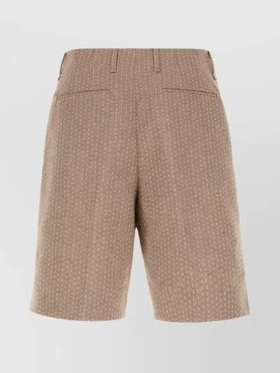 Fendi Embroidered Bermuda Shorts In Cotton Blend