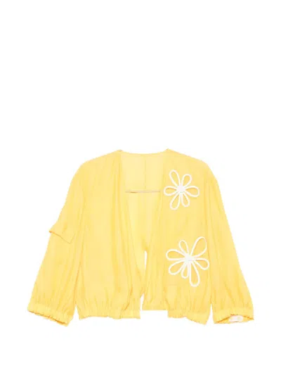 Fendi Embroidered Blouson Jacket In Yellow