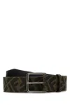 FENDI EMBROIDERED CANVAS BELT