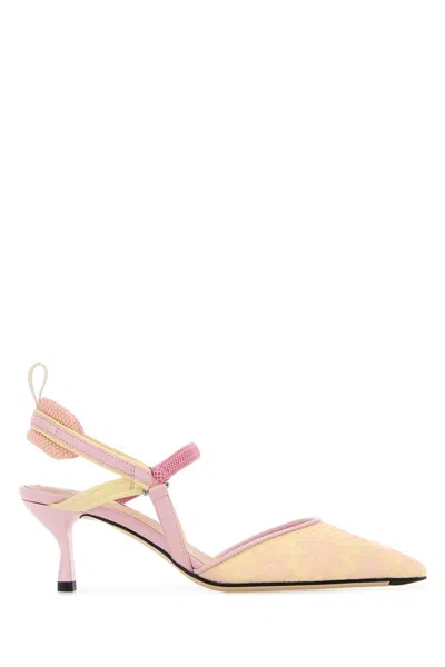 Fendi Embroidered Canvas Colibrã¬ Lite Pumps In Multi