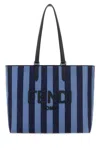 Fendi Men Embroidered Canvas Go To Shopping Bag In Notteblblumirtop