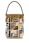 Fendi Women Embroidered Canvas Mon Tresor Bucket Bag