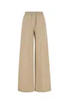 Fendi Embroidered Chambray Wide-leg Pant