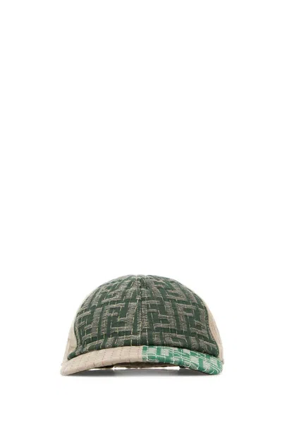 Fendi Embroidered Cotton Blend Baseball Cap