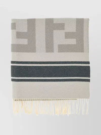 Fendi Embroidered Cotton Blend Beach Towel