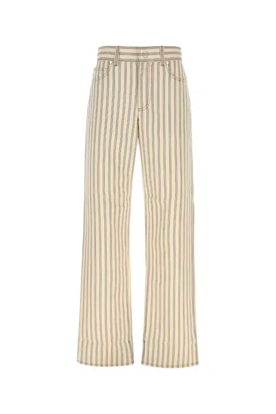 Fendi Embroidered Cotton Pant In Multi