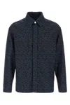 Fendi Giubbino In Denim Ricamato Uomo In Blue
