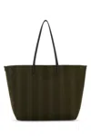 Fendi Striped Cotton Tote Roll Shoulder Bag In Woodtmrp