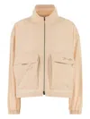 Fendi K-way Cotton Blend Elastic Cuffs In Neutral