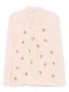 Fendi Georgette Top With Rhinestones And Sequins Embroidery In Pink