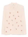 Fendi Georgette Top With Rhinestones And Sequins Embroidery In Pink