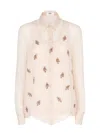 Fendi Georgette Top With Rhinestones And Sequins Embroidery