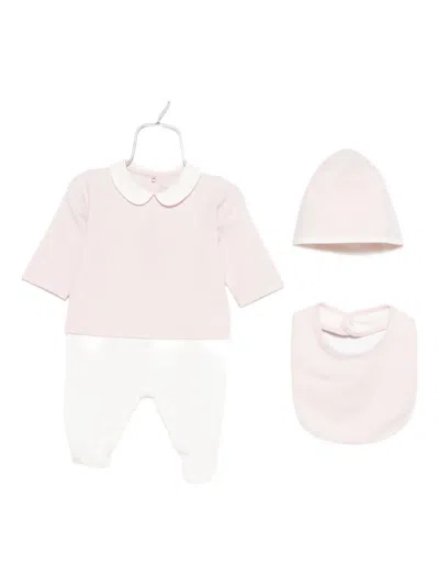Fendi Embroidered-logo Babygrow Set In Neutral