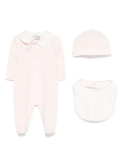 Fendi Embroidered-logo Babygrow Set In Pink