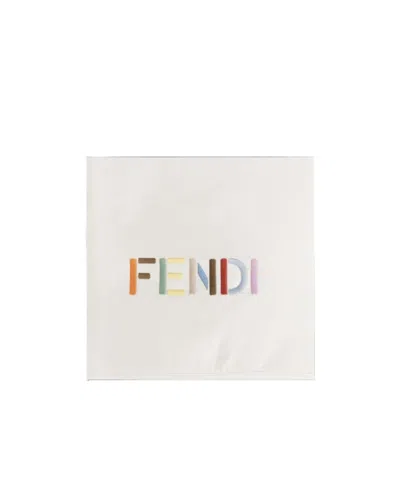 Fendi Embroidered Logo Blanket In White