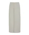 Fendi Embroidered-logo Midi Skirt In Gray