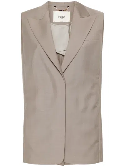 Fendi Kid Vest In Beige