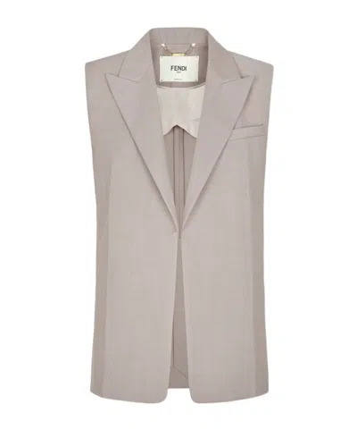 FENDI FENDI V-NECK SLEEVELESS JACKET