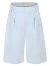 Fendi Belt-loop Shorts In Blue