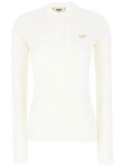 FENDI EMBROIDERED-LOGO SWEATER