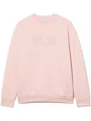 Fendi Embroidered Logo Sweatshirt In Pink