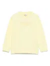 Fendi Embroidered-logo Sweatshirt In Yellow