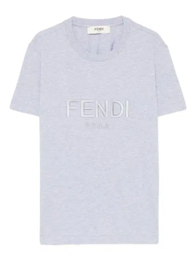 FENDI EMBROIDERED-LOGO T-SHIRT