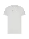 Fendi Cotton Crew Neck T-shirt With Tonal Embroidered Lettering In Neutral