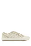 Fendi Embroidered Nylon Blend Dominio Sneakers In Neutral
