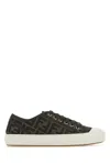 FENDI EMBROIDERED NYLON BLEND DOMINIO SNEAKERS