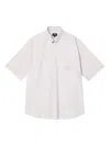 Fendi Embroidered-pocket Short-sleeve Shirt In White