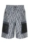 Fendi Embroidered Polyester Bermuda Shorts