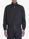 Fendi Men Black Jacket With High Neck And All-over Ff Motif In Tech Fabric Man In Black