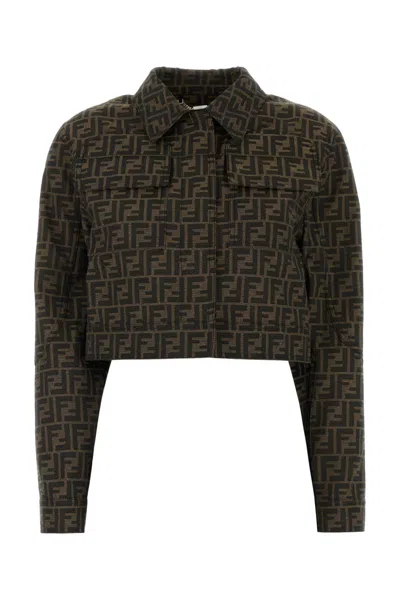 Fendi Embroidered Polyester Blend Jacket In Printed
