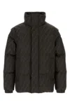 Fendi Patterned High Collar Padded Jacket With Pockets In Ff